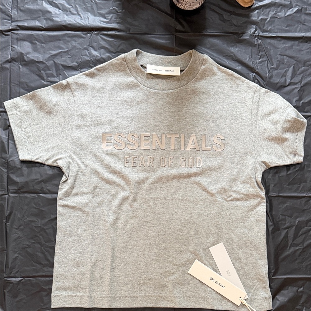 Fear of God Essentials Heather Gray KIDS Tee Size 6/7